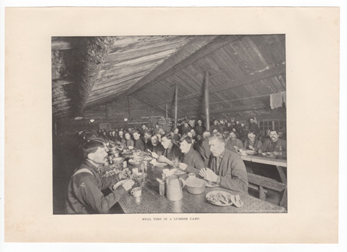 Mealtime in a lumber camp